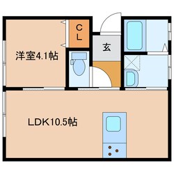 郡元アパートの物件間取画像